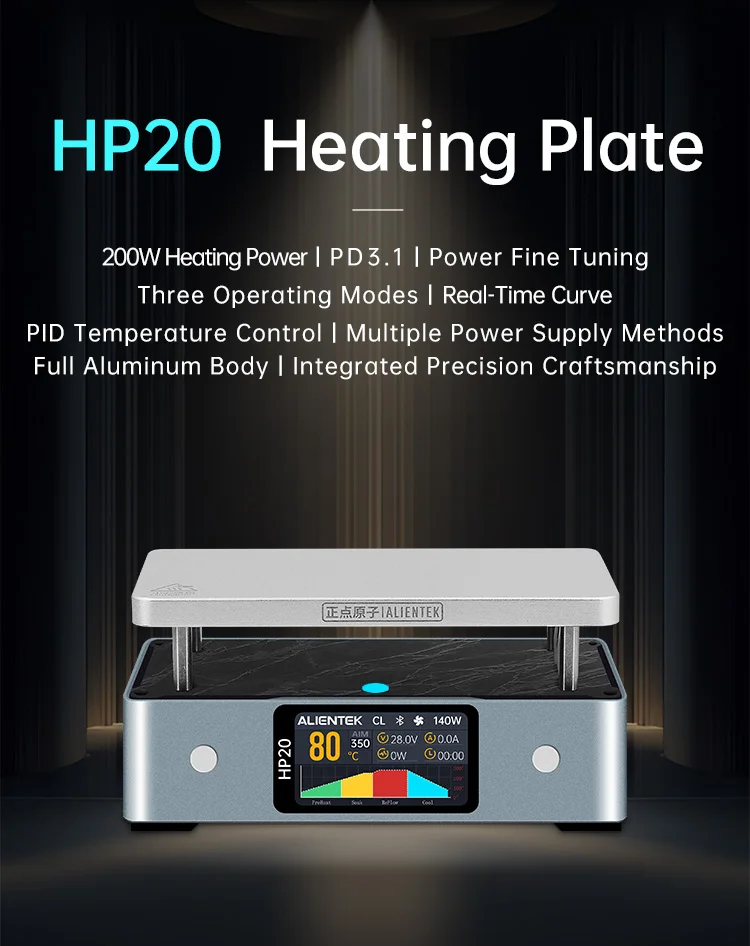 HP20 Hot Plate Preheater MINI Heating Plate Soldering Station PD3.1 Digital Cons