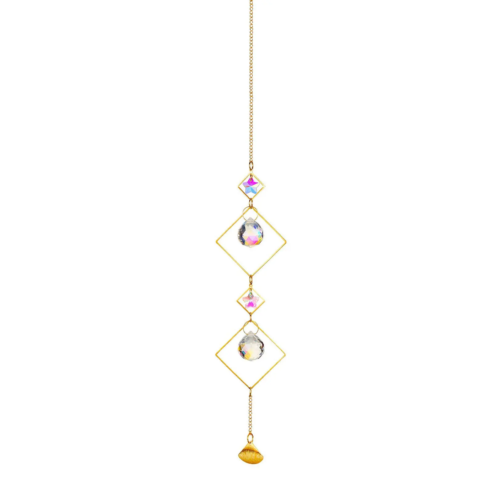 Natural Stones Agate Sun Catcher 1Pc Crystal Maker Natural Stones Windchime Heart Shape Pendant Rainbow Hanging Agate Sun Catche