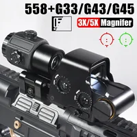 Eotech 558 Holographic Collimator Red Dot Sight G43/G33 3X G45 5X Magnifier Airsoft Equipments Hunting W/20mm Mount& QD Lever 1