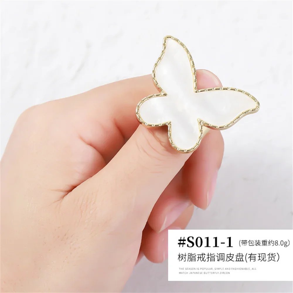 Creative Mini Butterfly Finger Art Palette Cute Portable Bear Heart Leaf Shape Watercolor Paint Palette Cartoon Drawing Pallet