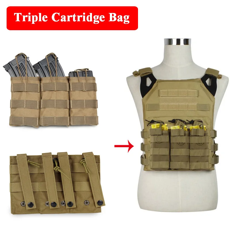 

Nylon Tactical Triple Magazine Pouch Military Outdoor Hunting Shooting Airsoft Holsters for M4 AK AR AR15 Rifle Pistol Molle Bag