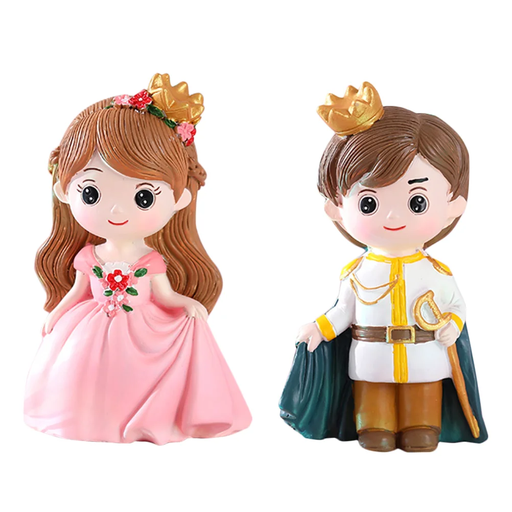 

2pcs Prince Princesses Figures Cake Decoration Princess Decors