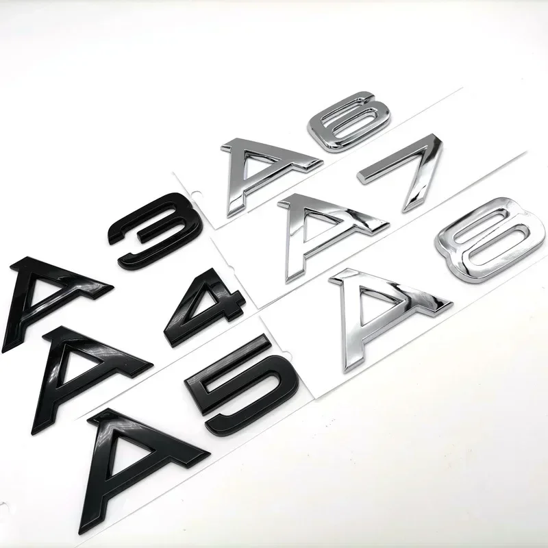 3D ABS хром, черная эмблема заднего багажника