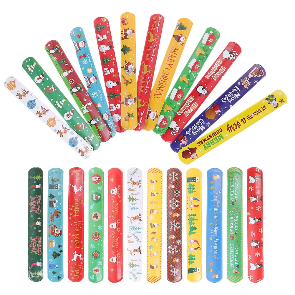 

Christmas Slap Bracelets Xmas Style Slap Wristband Party Favors Bracelets