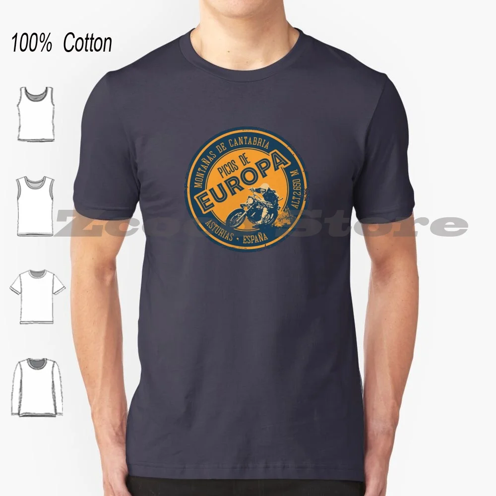 De Europa T-Shirt Moto 100% Cotone Uomo E Donna T-Shirt Moda Morbida De Europa Indigenes Route Des Cols Route Des