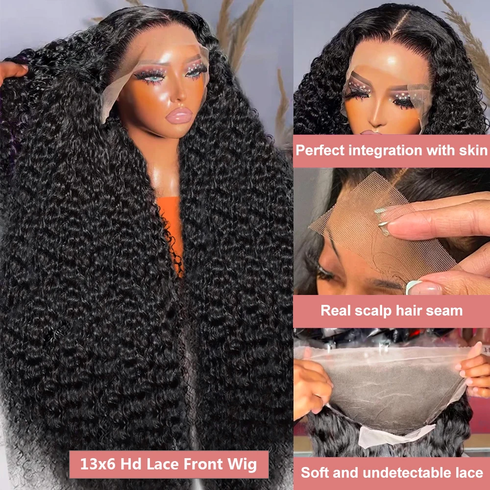 Human Hair Wigs High Density 300% 40 46 Inch Deep Wave 13x6 HD Lace Front Loose Water Wave Curly 360 Lace Frontal Human Hair Wig