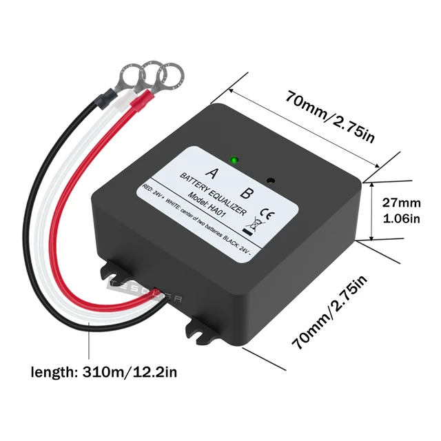 Batteries Balancer, Automatic High Safety Reverse Polarity Protection Battery  Equalizer 24V LCD Display for Power acy