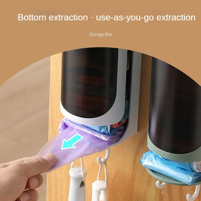 Description Picture 3 of itemWall Hanging Plastic Bag Storage Garbage Bag Storage Box Rack Kitchen Bathroom Garbage Bags Organize Trash Bags Dispenser Box
