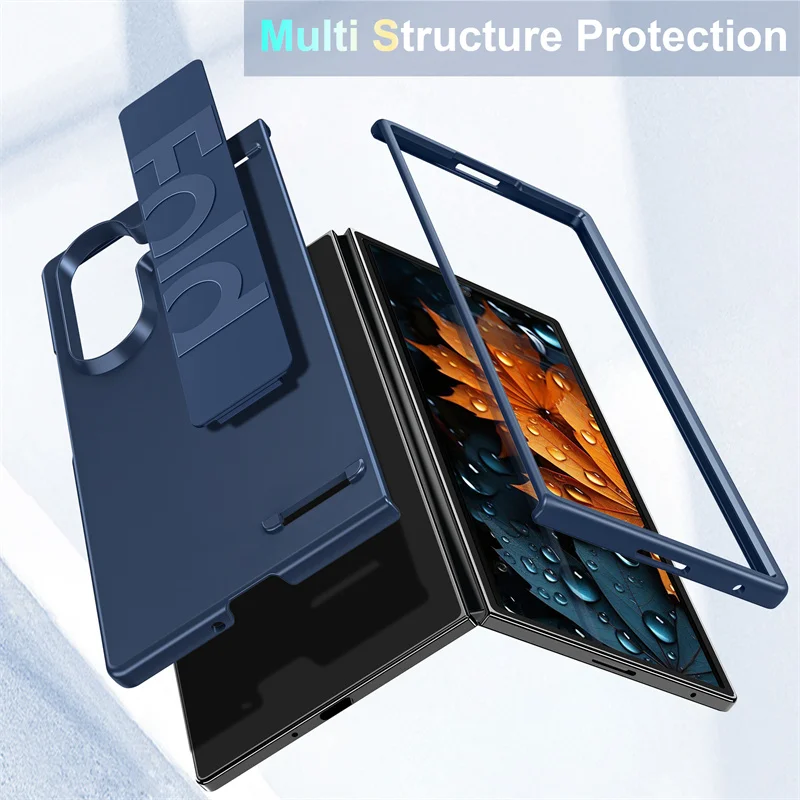 Luxury Ultra-Thin Matte Silicone Wrist Strap Case - Transparent Folding Shockproof Hard Cover