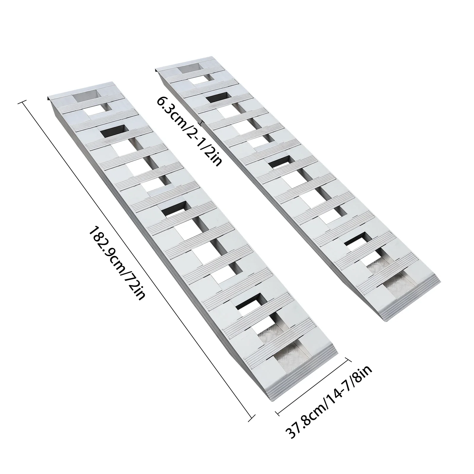 Aluminum Trailer Ramps 2pcs 72*15in 3.08t/ 6800lbs Truck Car Auto Trailer Ramps Unloading for Motorcycles Bicycles