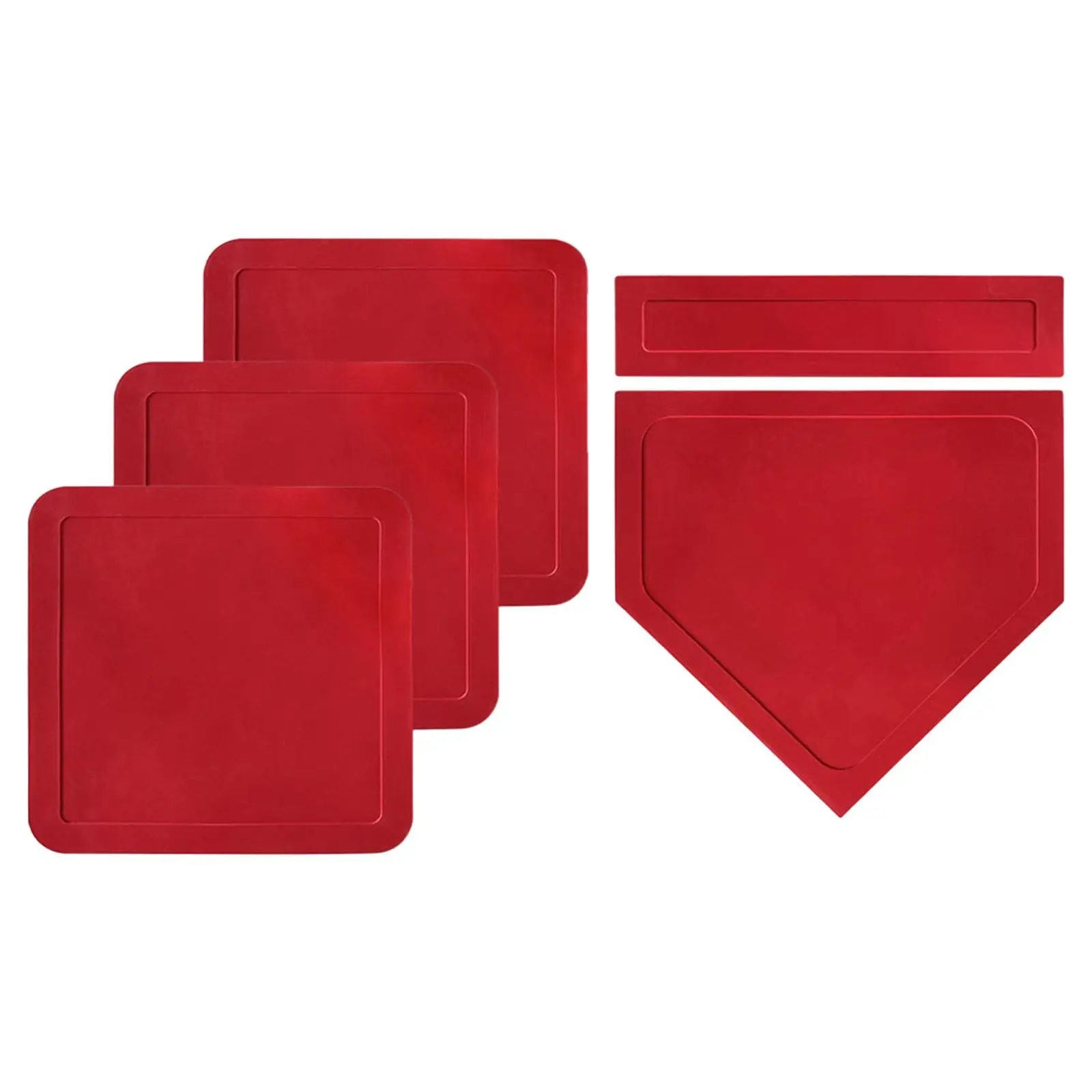 Baseball Bases Set Red Throw Down Rubber Bases for Teeball Backyard Kickball