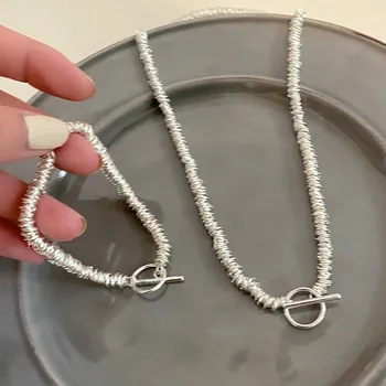 2024 New Trend Summer OT Buckle Thick Chain Jewelry Sets for Women Statement Necklace Bracelet Sexy Vocation Party Jewelry Gifts 1
