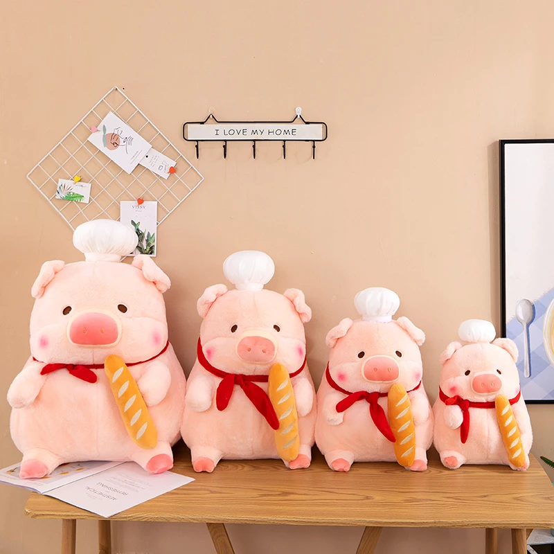 

Chef Bread Pig Doll Plush Toy Cute Lulu Pig Doll Pillow Doll Girl Birthday Gift