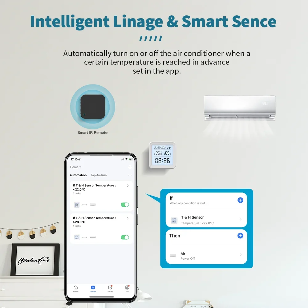 Temperature humidity sensor temperature humidity meter Tuya New WiFi Temperature Humidity Sensor Smart Life Backlight Hygrometer Thermometer Sensor Support Alexa Google Home Assistant