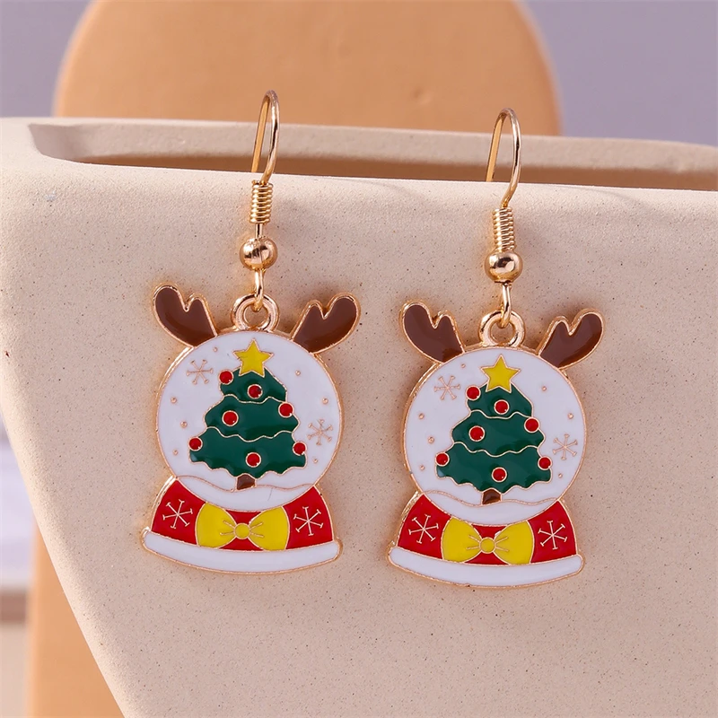 Mode Weihnachten Deer Tropfen Ohrringe Niedlichen Tier Baumeln Haken Ohrringe Frauen Mädchen Neue Jahr Party Urlaub Schmuck Dekoration – Detail 14