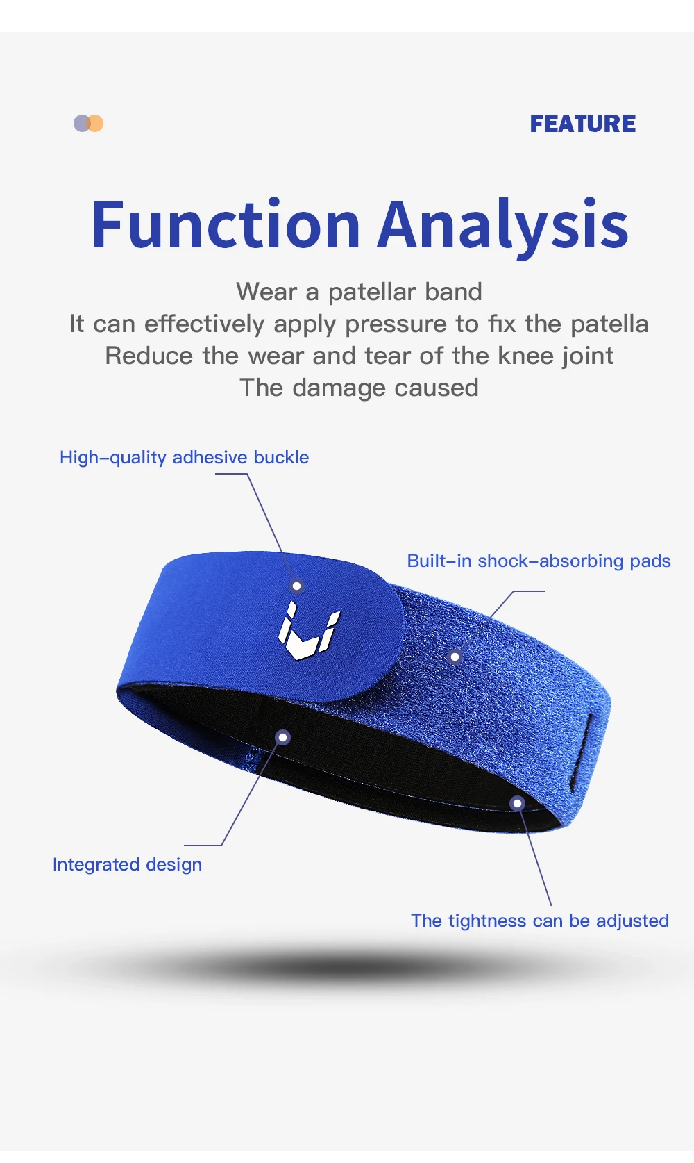 Verstellbares Knie-Patellasehnen-Stützband Kniebandage Kniescheibenschutz Patellasehnen-Druckentlastungsschutz Sportsicherheit – Detail 3