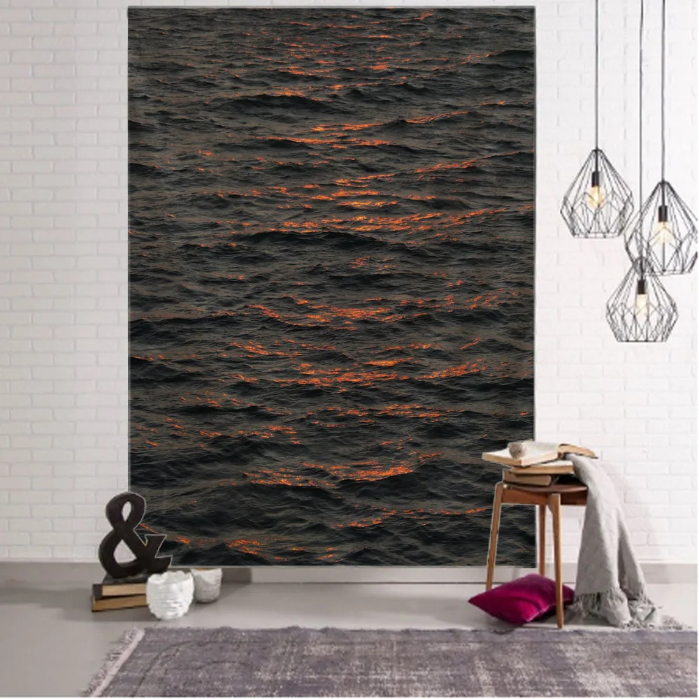 Tapestry Decor Sea wave light art tapestry room decoration wall hanging cloth