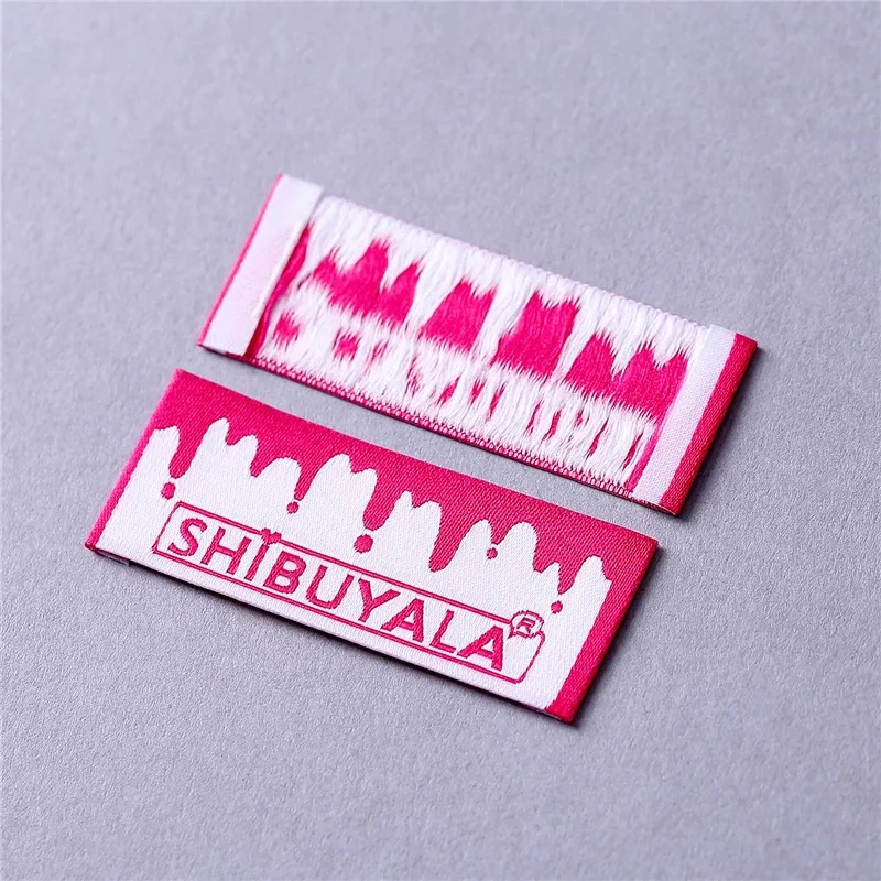 Fabric Woven Labels for Clothing Private Brand Washable Cloth Sewing Labels Garment Tags Hair Tag 500pcs