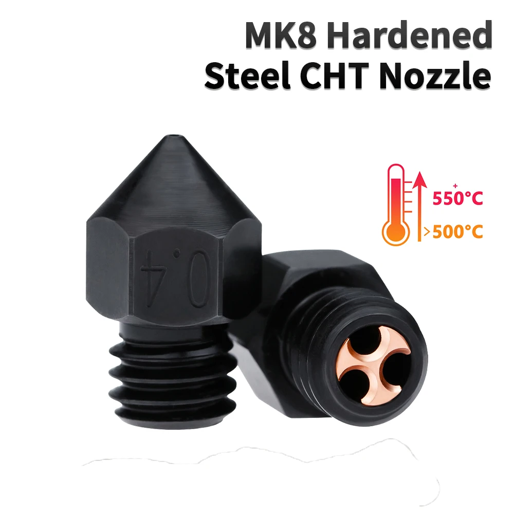 MK8 High Flow Speed Printing Clone CHT Harden Steel Nozzle for Ender 3 / V2 Ender 5 CR10 Three Eyes Nozzles Fit 1.75mm Filament