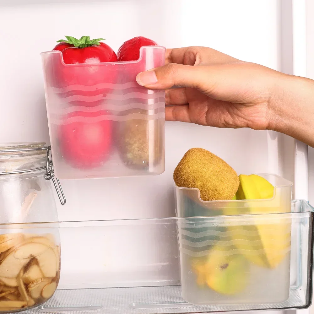 Caja organizadora para refrigerador, contenedores de almacenamiento de  puerta lateral para nevera, plástico translúcido, cocina, fruta, especias,  contenedor de alimentos, 5/1 Uds. - AliExpress, image size:1000x1000