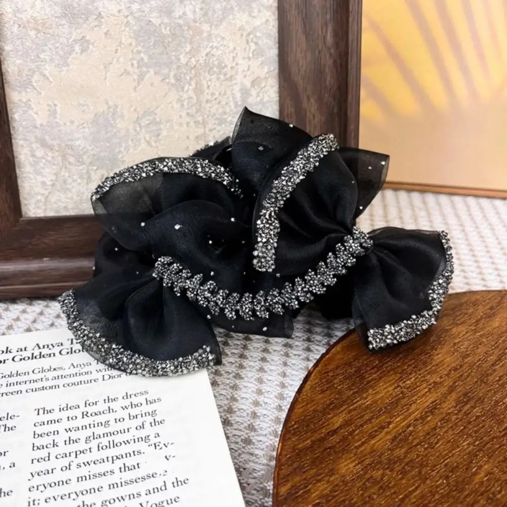 Modische Haarspange mit Schleife, glänzende Haarklammer, elegante große Haarkralle für Mädchen – Detail 14