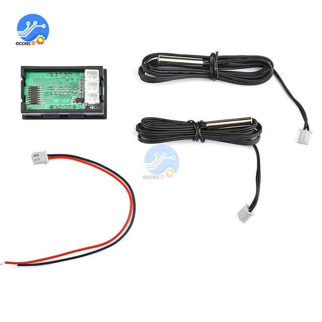 Mini Dual Display Digital Thermometer W/ Dual NTC Waterproof Metal Probe Temperature Sensor Tester for Car Room Indoor 4V-28V 3