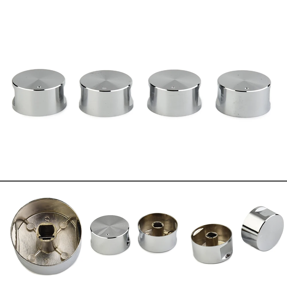 4Pcs High Quality Alloy Materials Rotary Switches Round Knob Gas Stove Burner Oven Kitchens Parts Handles For Gas Stove