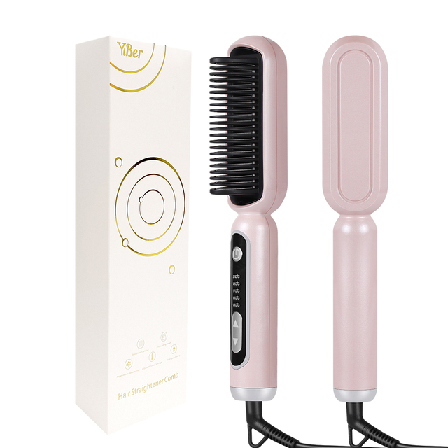 in 1 Multifunctional Hair Straightener Brush Anti-Scald Fast Heating Straightens Curls Hair Smoothing Comb Hair Care Tool