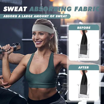 10pcs Elastic Yoga Hair Band Sports Headbands Soft Breathable Sweat-absorbent hair band for Running Fitness Tennis Gym Work Out 2