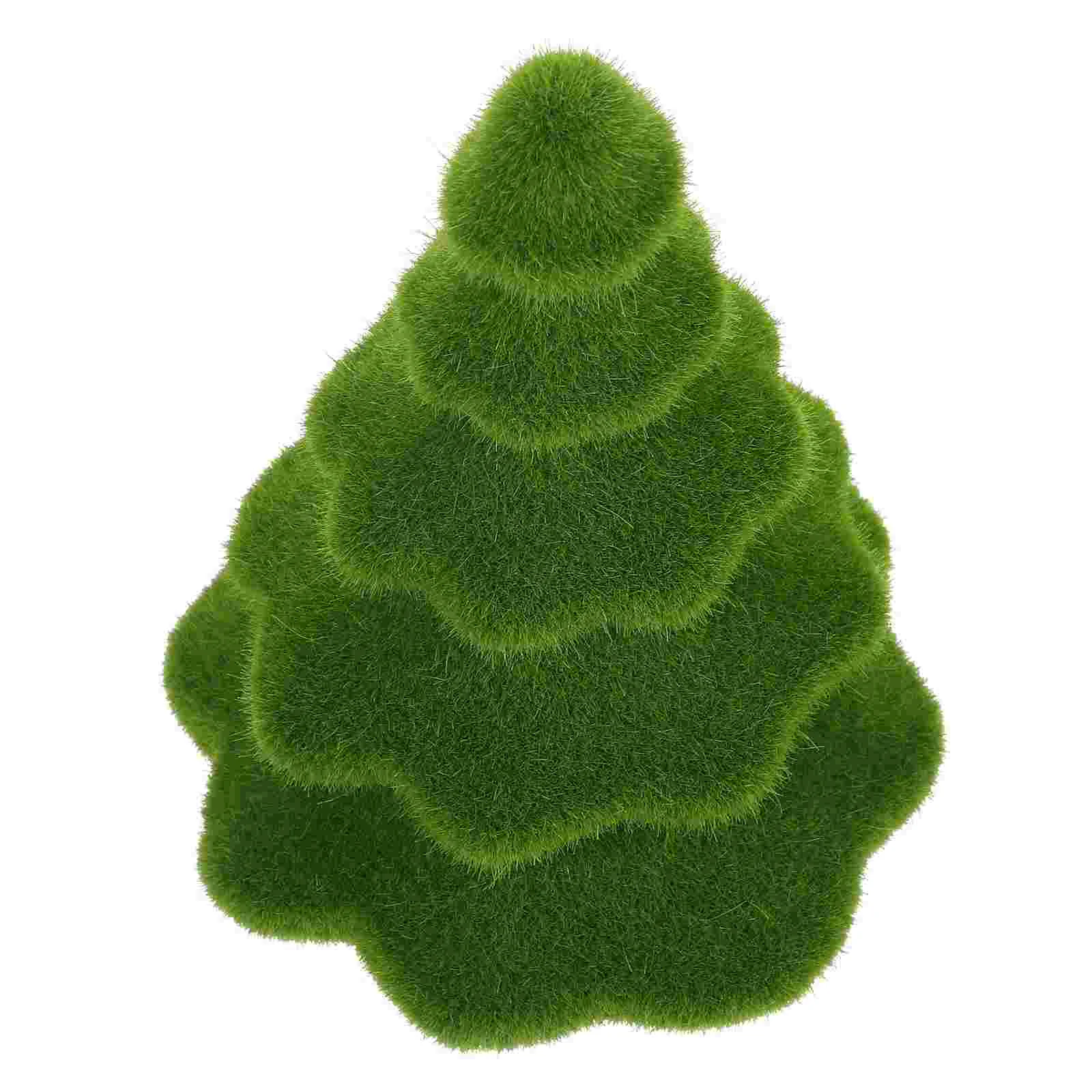 

Small Christmas Tree Moss Ornament Present Decorations Flock Cedar Flocking Flocked