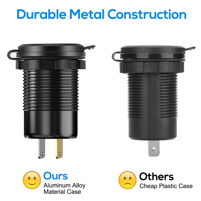 NEW 96W Dual PD Dual QC 3.0 USB Car Charger with Voltmeter Socket Power Outlet Adapter Waterproof for 12V/24V Car Boat Hot Sale 5