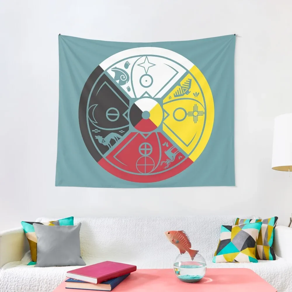 

sacred hoop medicine wheel Tapestry Things To The Room Wallpaper Christmas Decoration Aesthetics For Room Tapestry