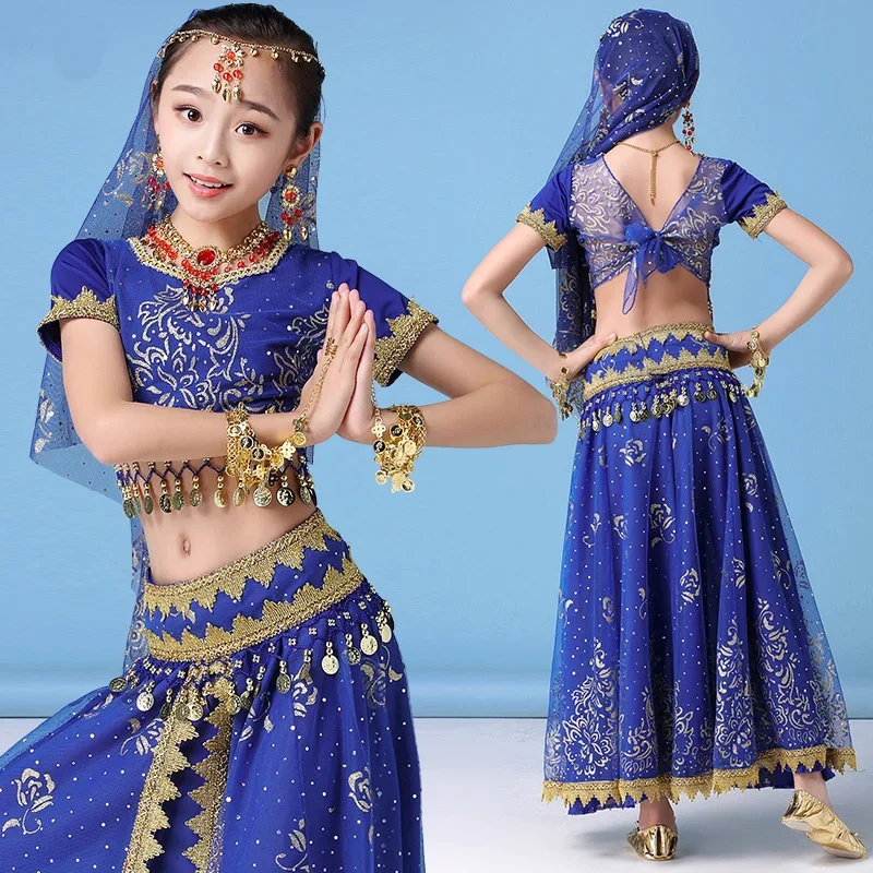 

Children Belly Dance Skirt Girls Dancing Dress Stage Competition Indian Dancing Clothes Belly Dance Costumes Set