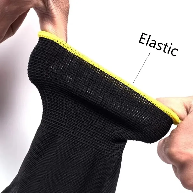Work Gloves 20/50PCS Coating Nylon PU Work Gloves Safety Non-slip Durable Coating Nylon PU Work Gloves Camping Lock Edge Colour Random