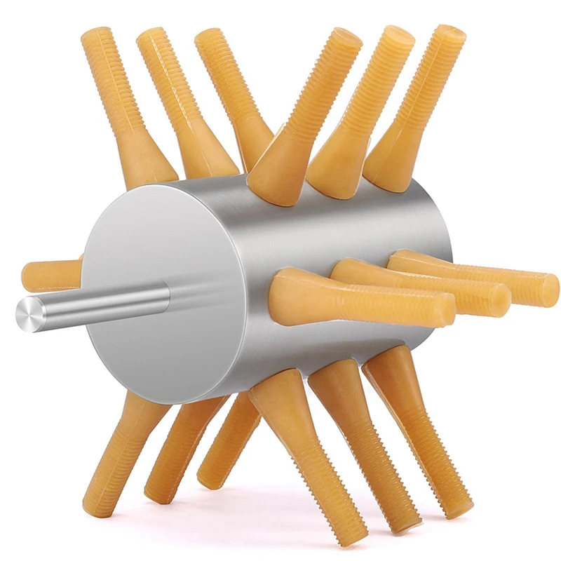 Stainless Steel Chicken Plucker Drill Attachment Chicken Feather Removal Plucker Machine 18-Fingers Chicken Plucker