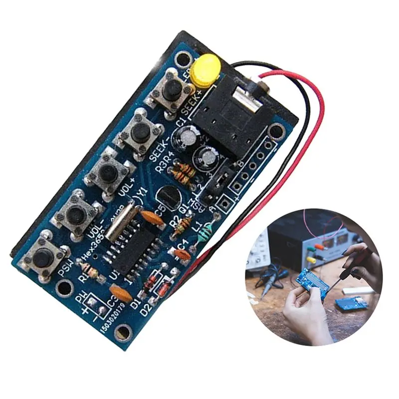 AS95-무선 스테레오 수신기 모듈 PCB FM DIY 전자 키트 76Mhz-108Mhz 무선 FM 라디오 키트