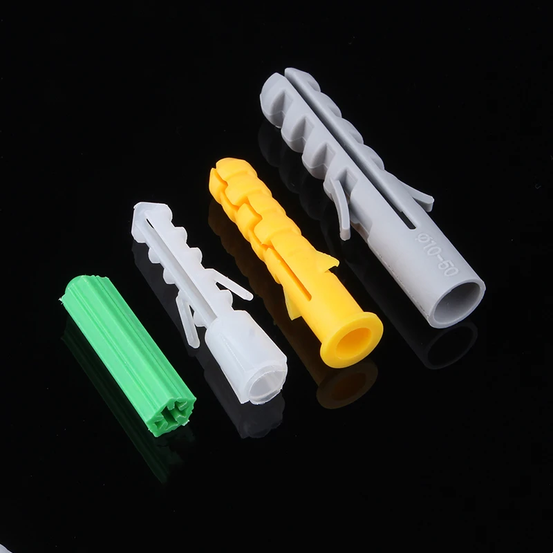 M4 M5 M6 M8 M10 M12 M14 Ribbed Plastic Anchor Plastic Expansion Pipe Tube Wall Plugs Rubber Plug Expansion Screw Anchors