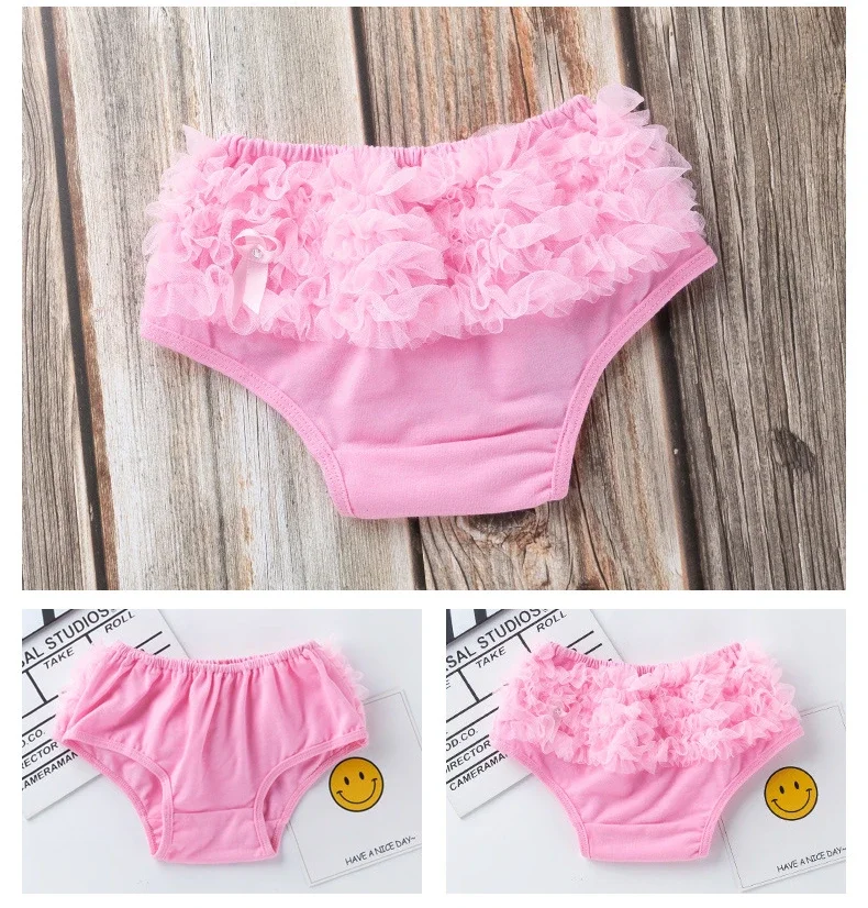 Description Picture 5 of itemBaby Cotton Bloomers 10 Colors Ruffle Panties Baby Girl Diaper Covers Infant Toddler Tutu Short PP Solid Silicone Reborn Bottoms