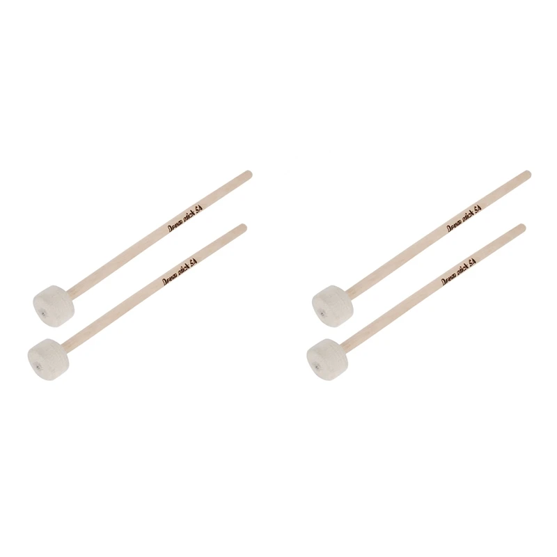 2 Paia Di Bacchette Per Batteria In Feltro Con Testa A Martello Timpani Stick Big Drum Hammer Timpani Mallet Per Strumento A Percussione