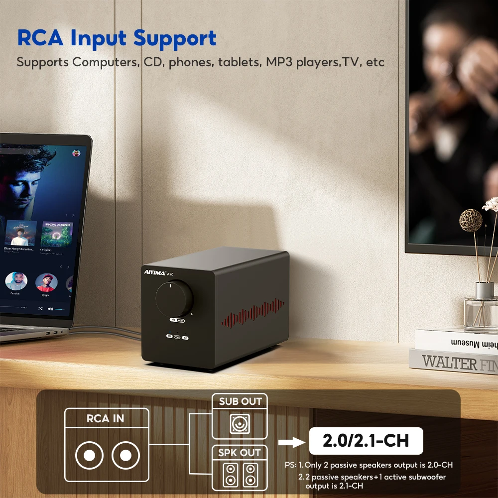 Aiyima A70 2x300W パワーアンプ サブウーファー対応 Aiyima A70 2x300W パワーアンプ サブウーファー対応