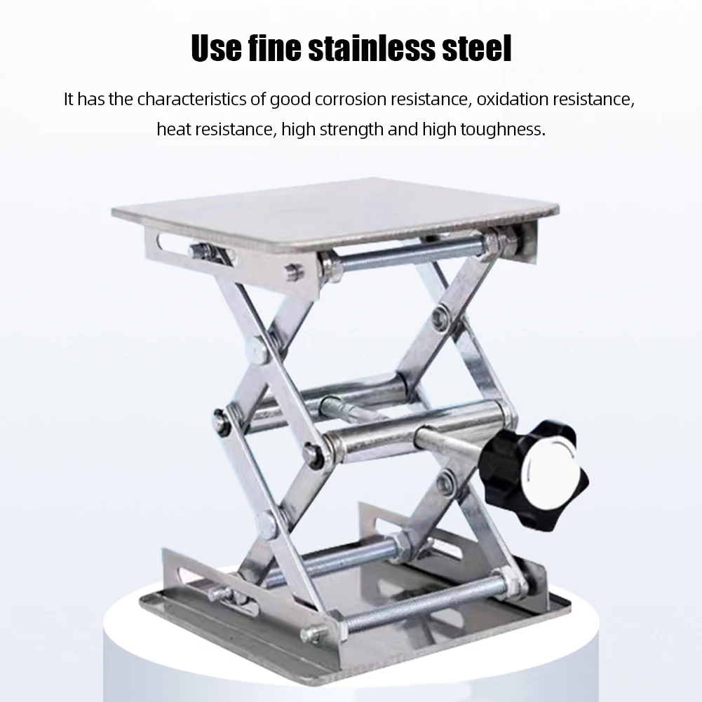 

Manual Engraving Laboratory Lift Platform Adjustable Laboratory Table Lift Stainless Steel Lab Jack Stand Table Lift for School