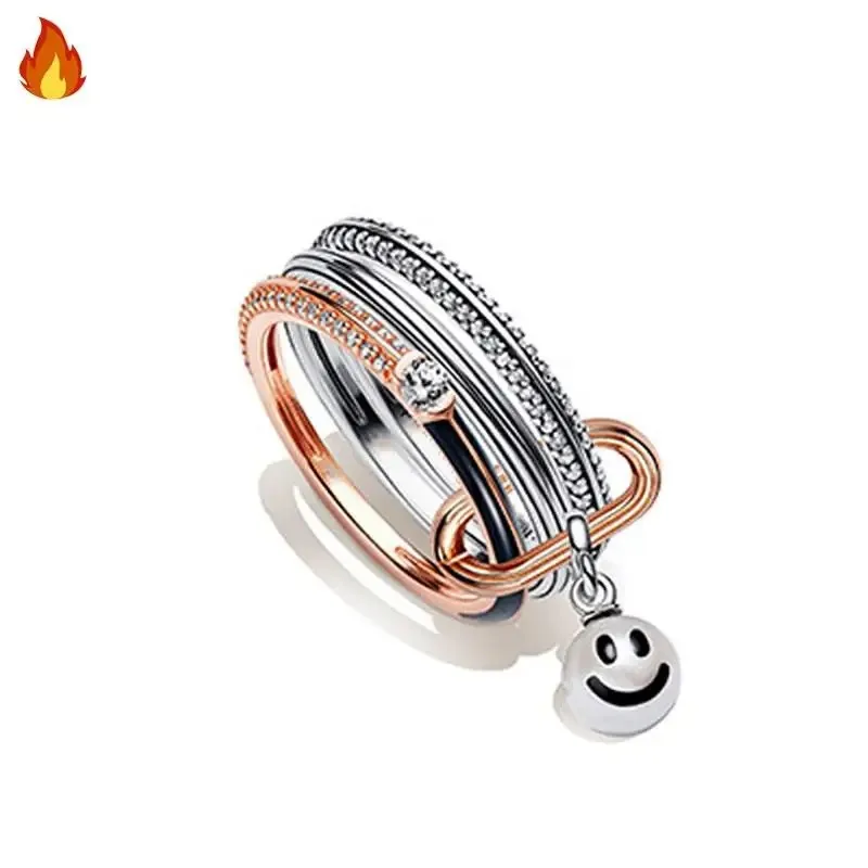 New Hot Selling High Quality 925 Sterling Silver Original ME Style Series Ring Hat Combination Set Logo Ring DIY Charm Jewelry