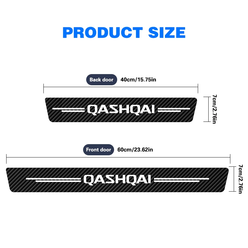 Car Door Threshold Sill Sticker 5Pcs/set for Nissan Qashqai J10 J11 J12 2013 2015 Qashqai Emblem for car stickers