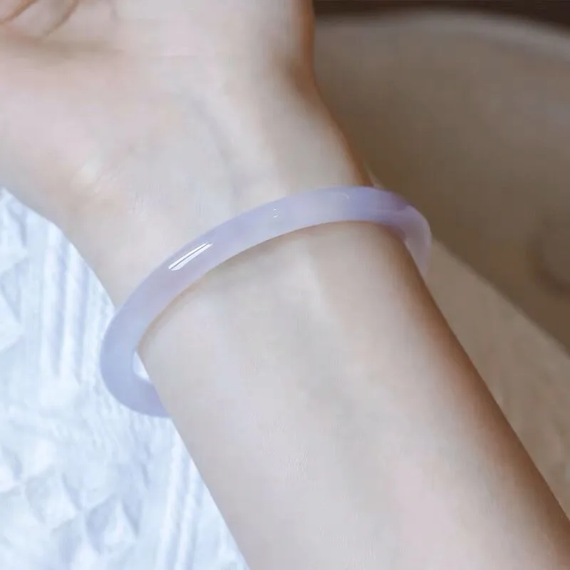 

Violet Jade Marrow Bracelet Lavender Light Purple Agate Women's Beauty Dingdang Bracelet