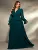 plus size V-neck irregular cross folding wood ear lace chiffon long sleeve dress Evening gown Ball dress Party dress