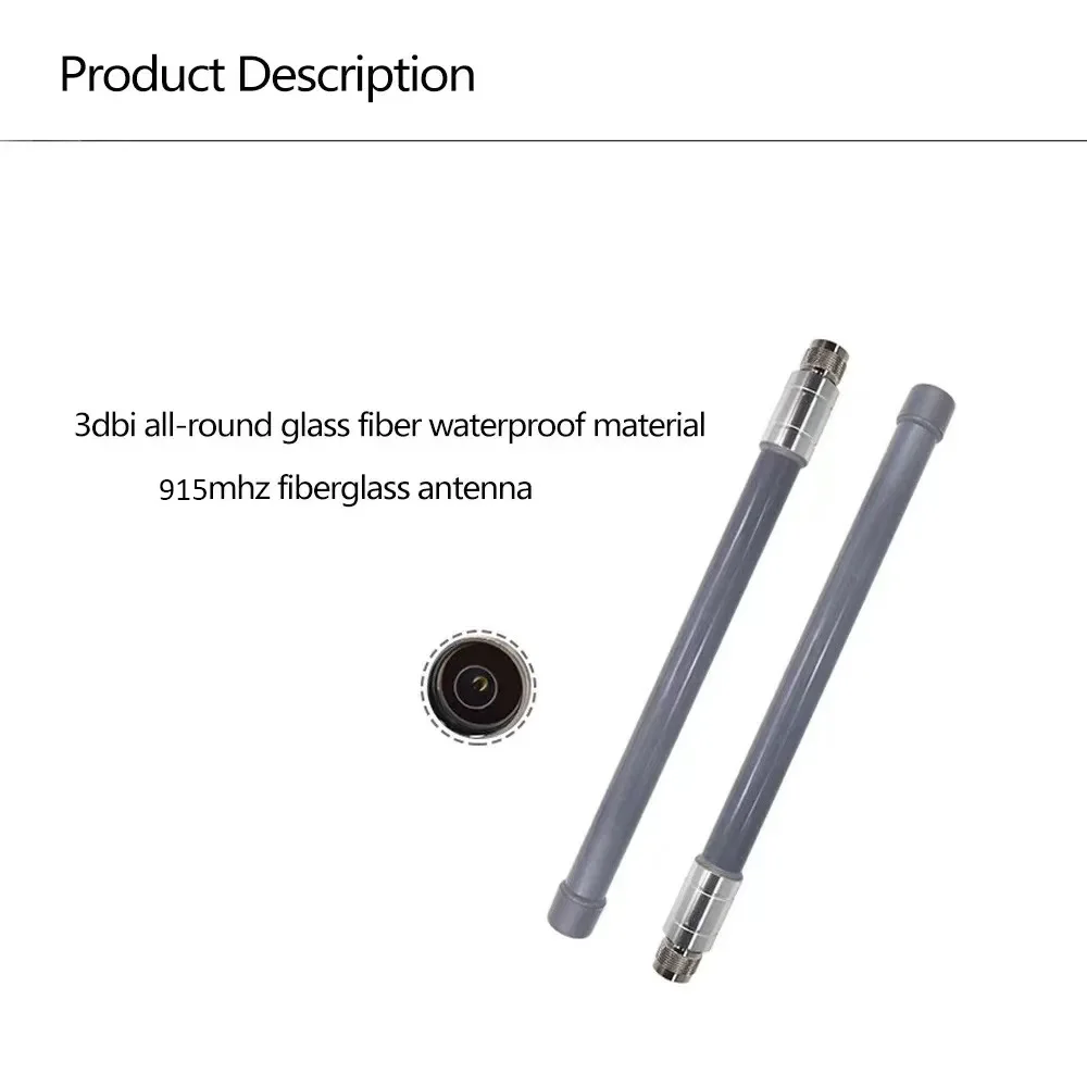 868MHz 915MHz LoRa Antenna N Male Omni Outdoor Fiberglass Waterproof Lorawan 915