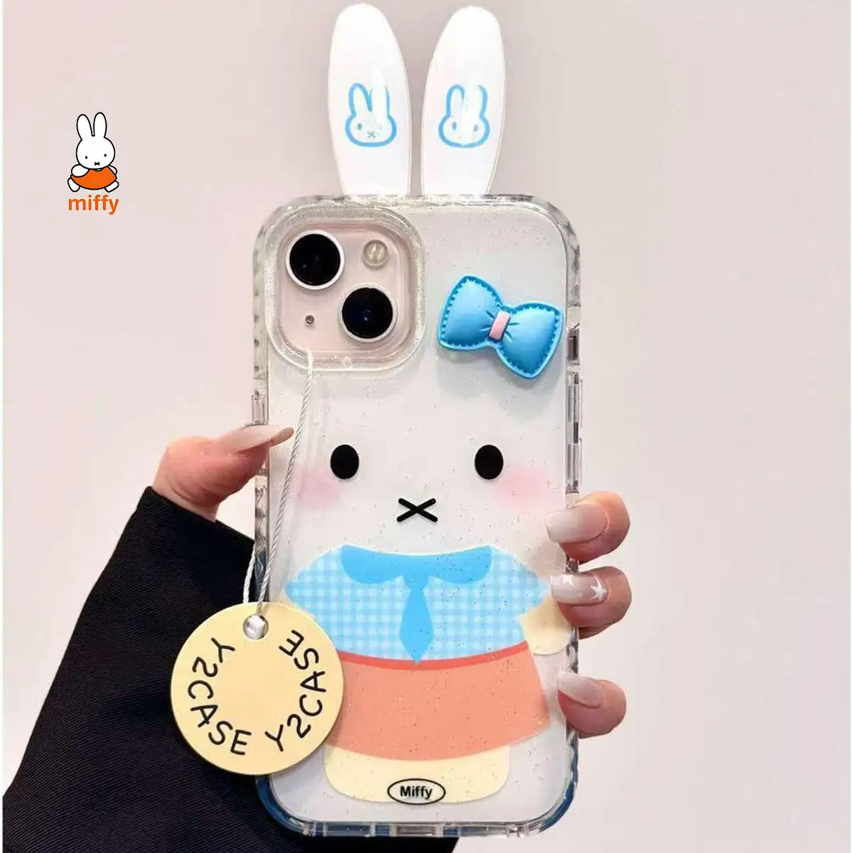Miffy Kawaii Cartoon Mobile Phone Case Cute Anime Rabbit Phone Case Suitable for Iphone 16Promax Iphone 15Pro 14 13 1