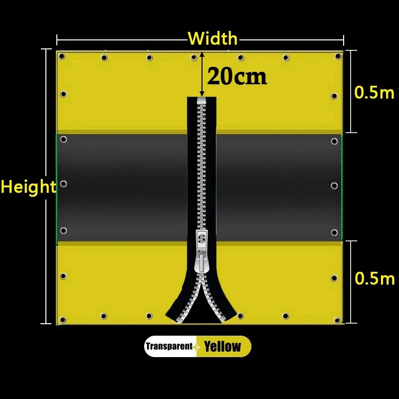 Telone impermeabile trasparente resistente, 2 x 2,5 m, con