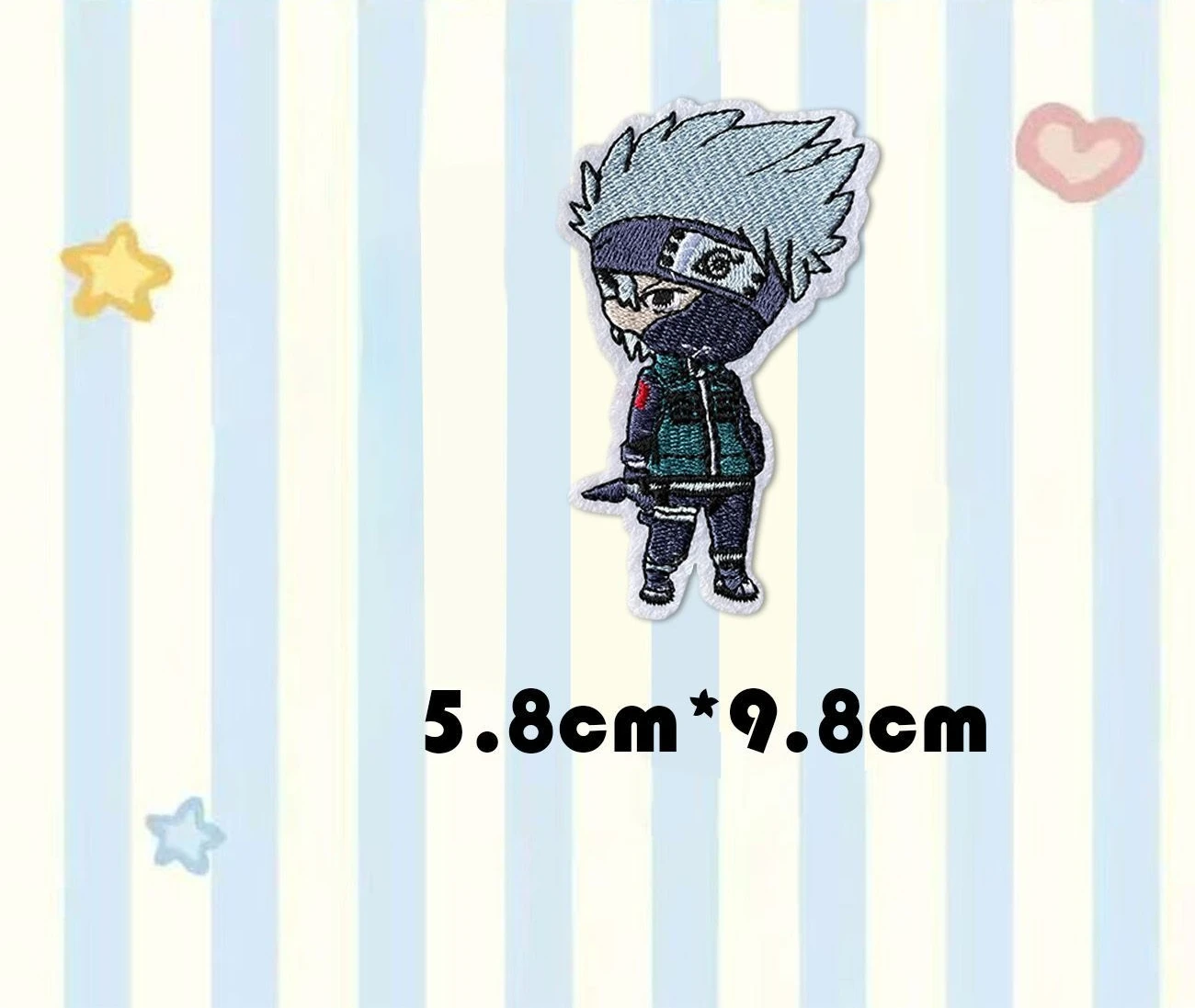 Cute Cartoon Naruto Fabric Patch - Personalized Minimalist Kawaii Design, Durable Embroidered Gift