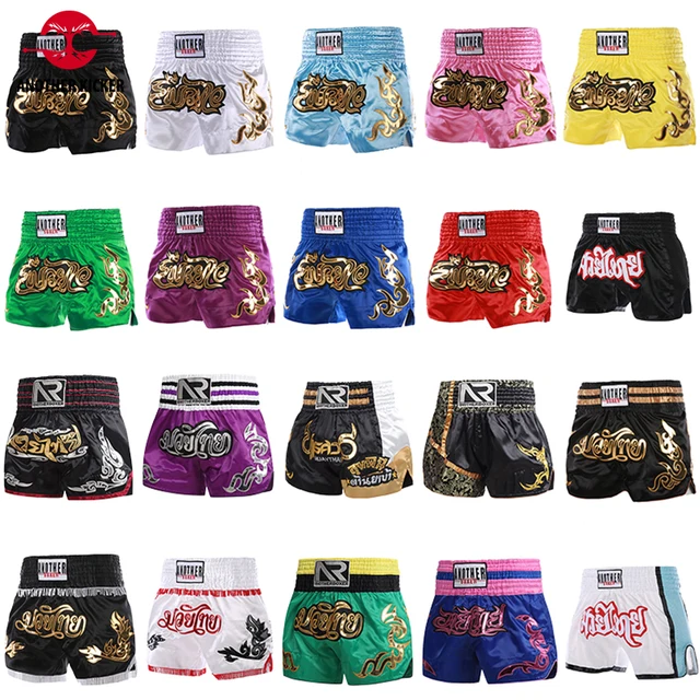 Muay Thai Shorts 2025 Thai Boxing Shorts Women Men Child Embroidery Kickboxing Training Pants Sanda Martial Arts Fight Equipment